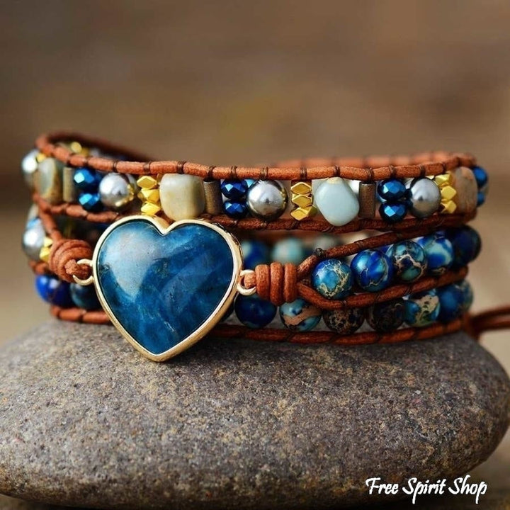 Dana | Blue Apatite Heart Wrap