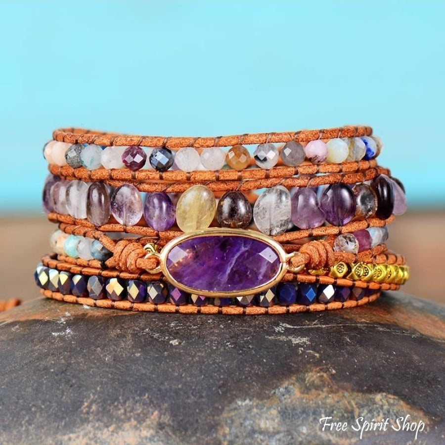 Annie | Fluorite & Amethyst Crystal Wrap