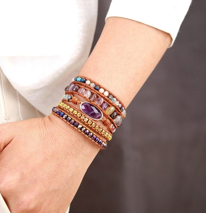 Annie | Fluorite & Amethyst Crystal Wrap