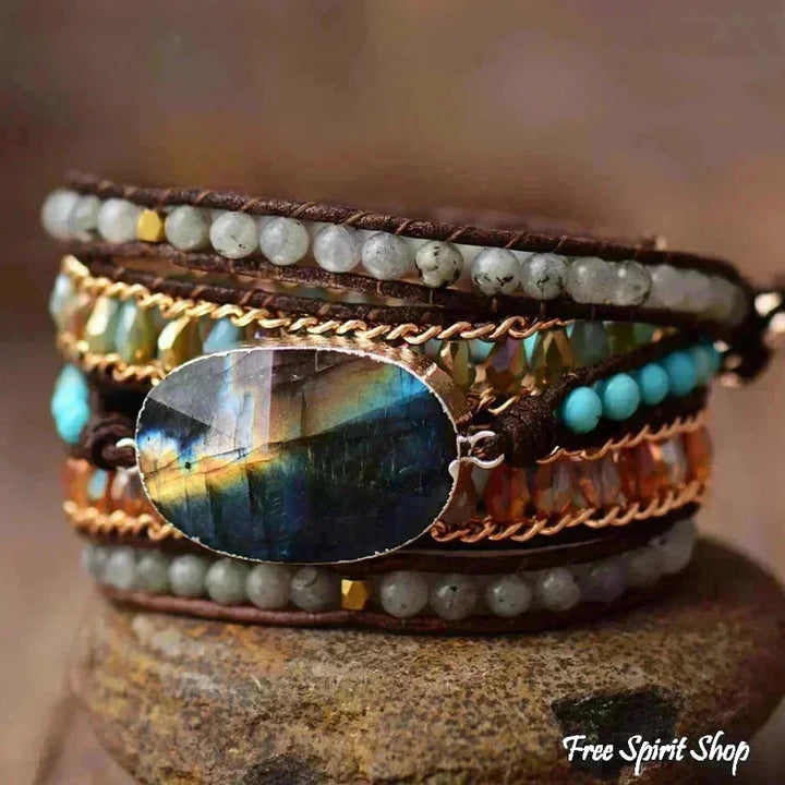 Evie | Labradorite & Gold Chain Bead