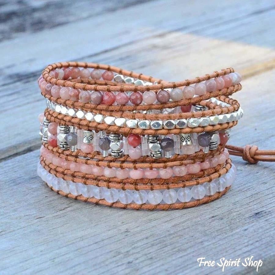 Scarlett | Pink Aventurine & Sunstone Wrap