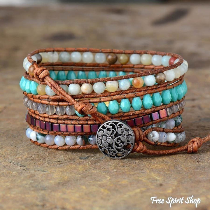 Lola | Shell Wrap Bracelet With Amazonite