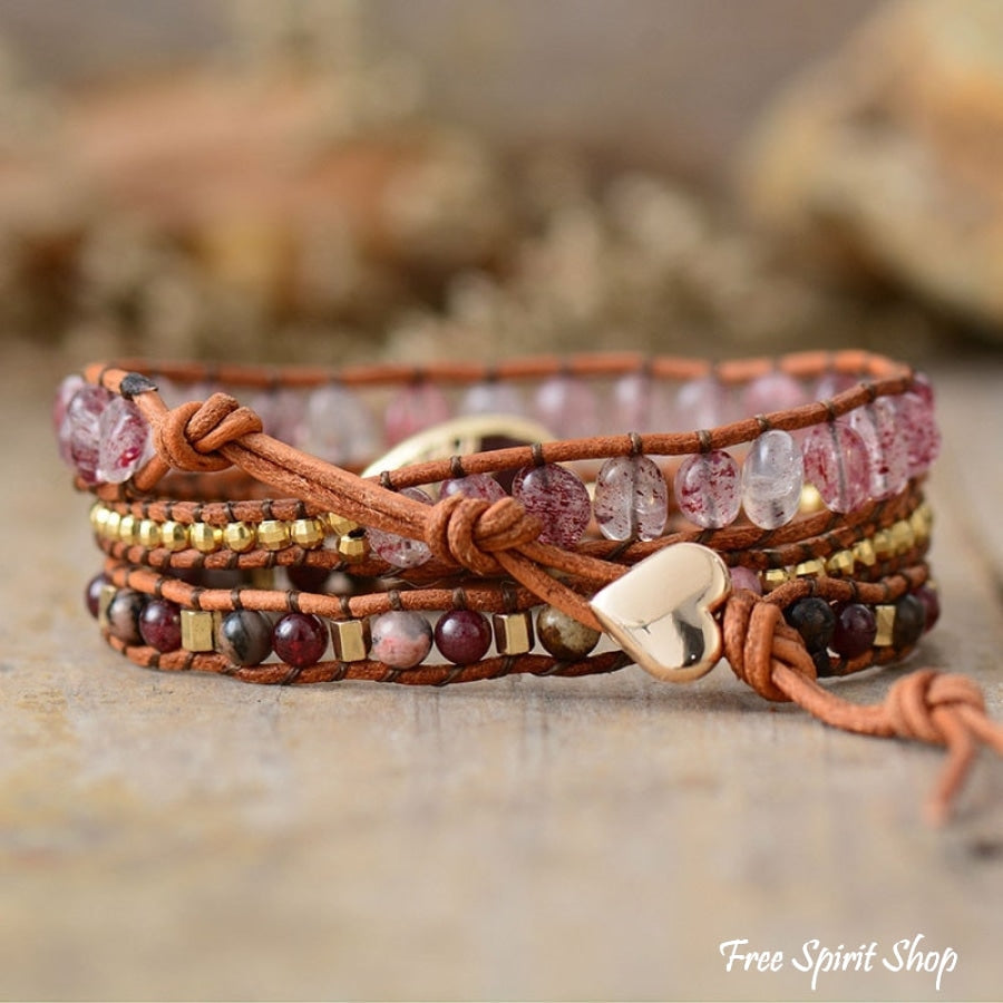 Jasmine | Strawberry Quartz & Garnet Wrap