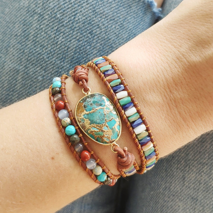 Alba | Turquoise & Jasper Wrap
