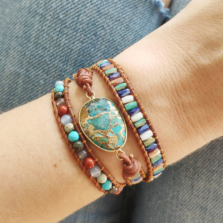 Alba | Turquoise & Jasper Wrap