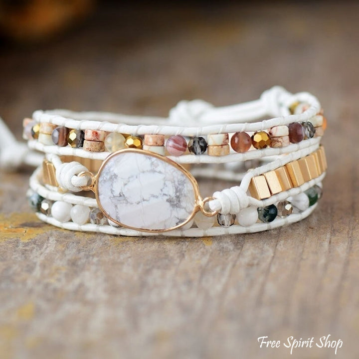 Isla | White Howlite Bead Wrap