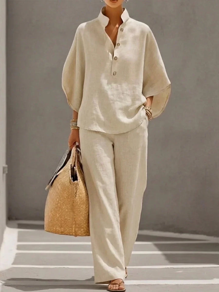 Noelle™ | Relaxed Button Two-Piece Set