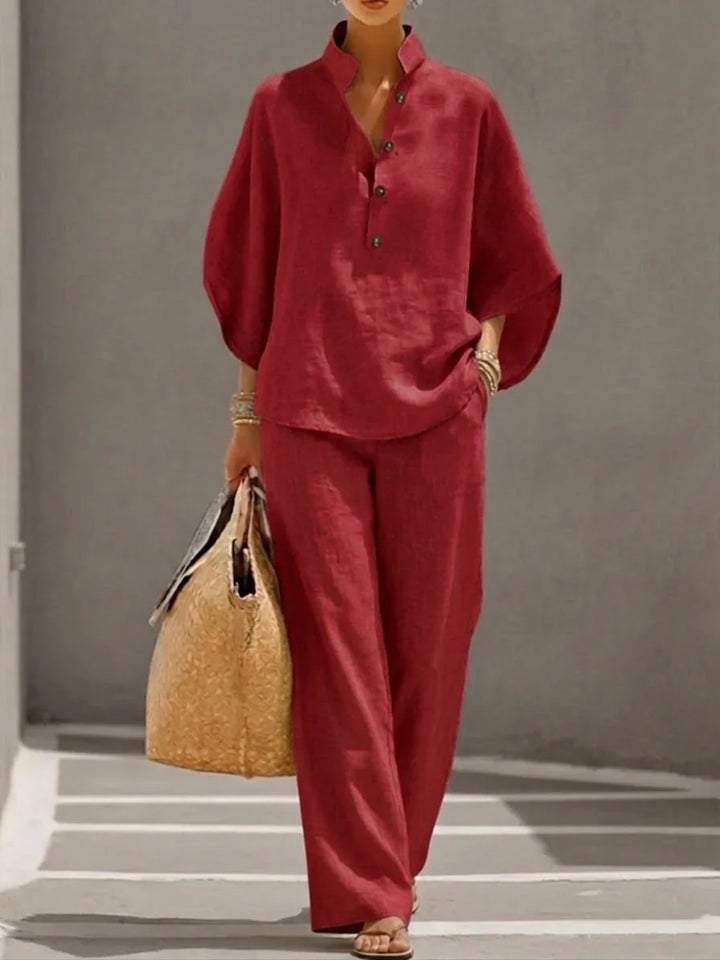 Noelle™ | Relaxed Button Two-Piece Set