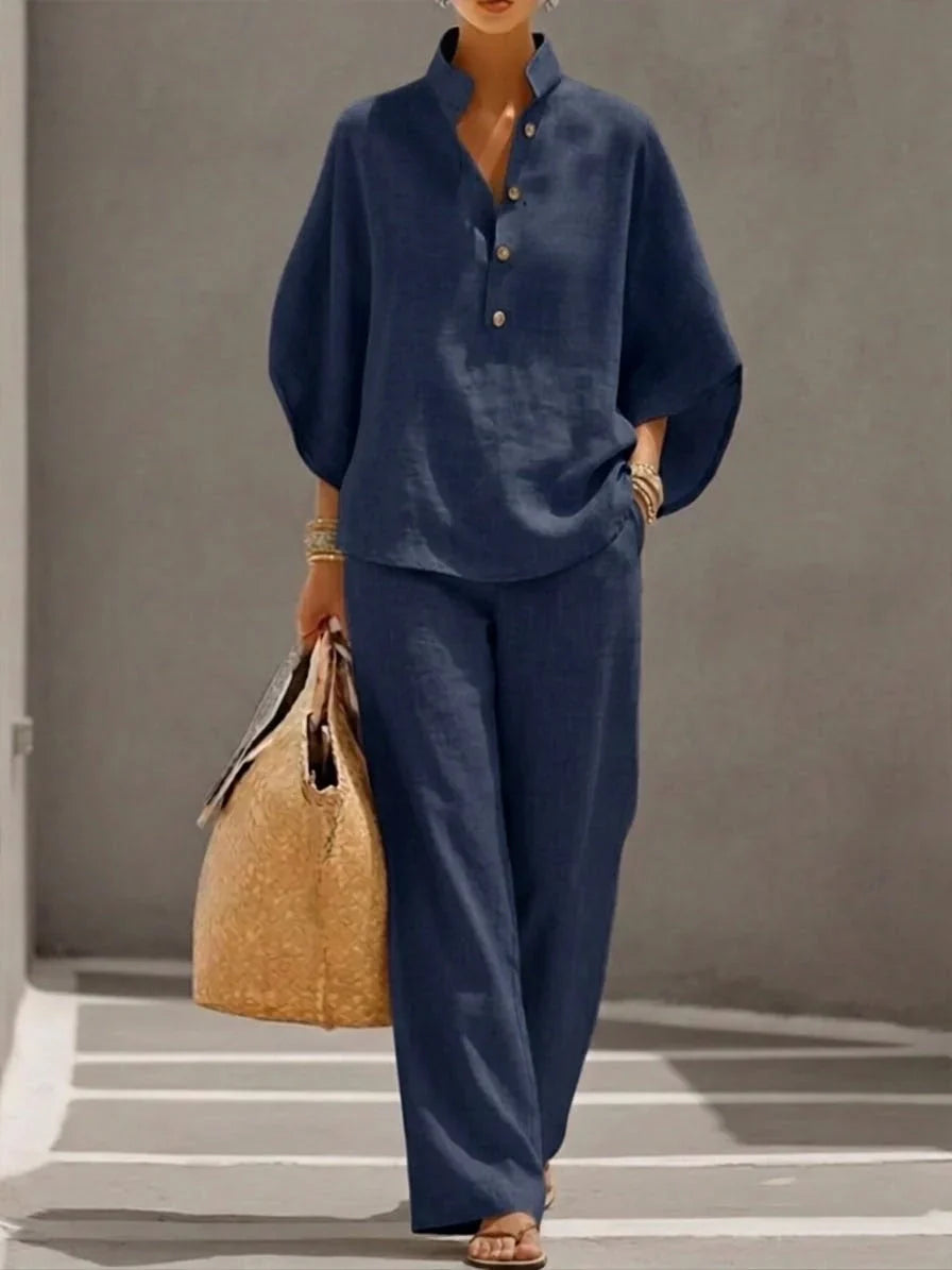 Noelle™ | Relaxed Button Two-Piece Set