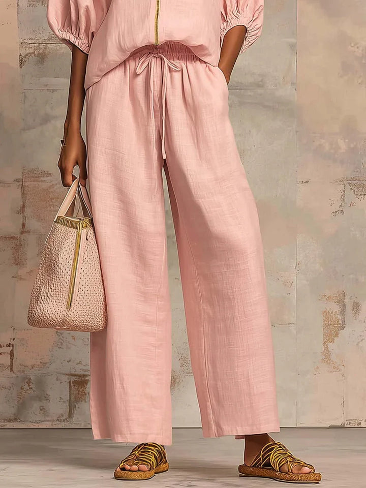 Amelie™ | Effortless Linen Zip Two-Piece Set