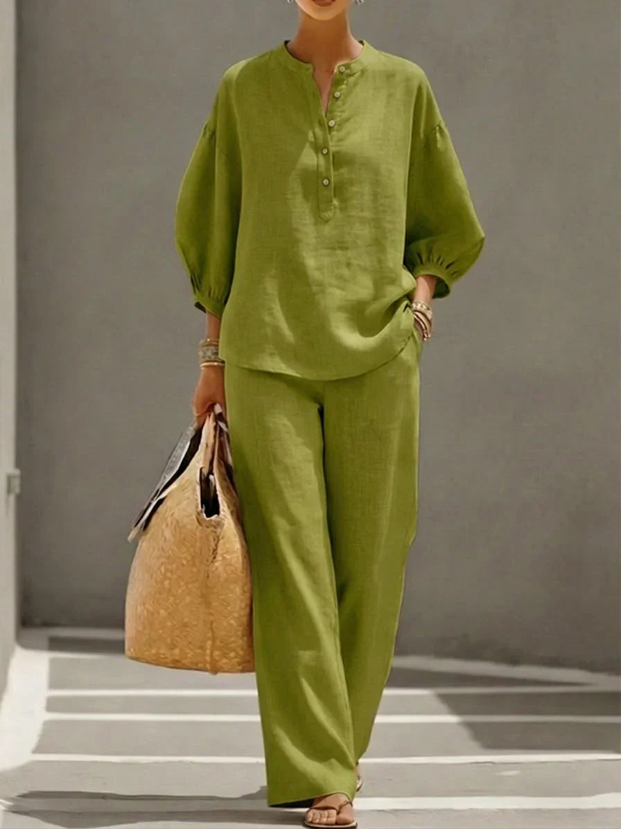 Camille™ | Relaxed Button-Up Two-Piece Set