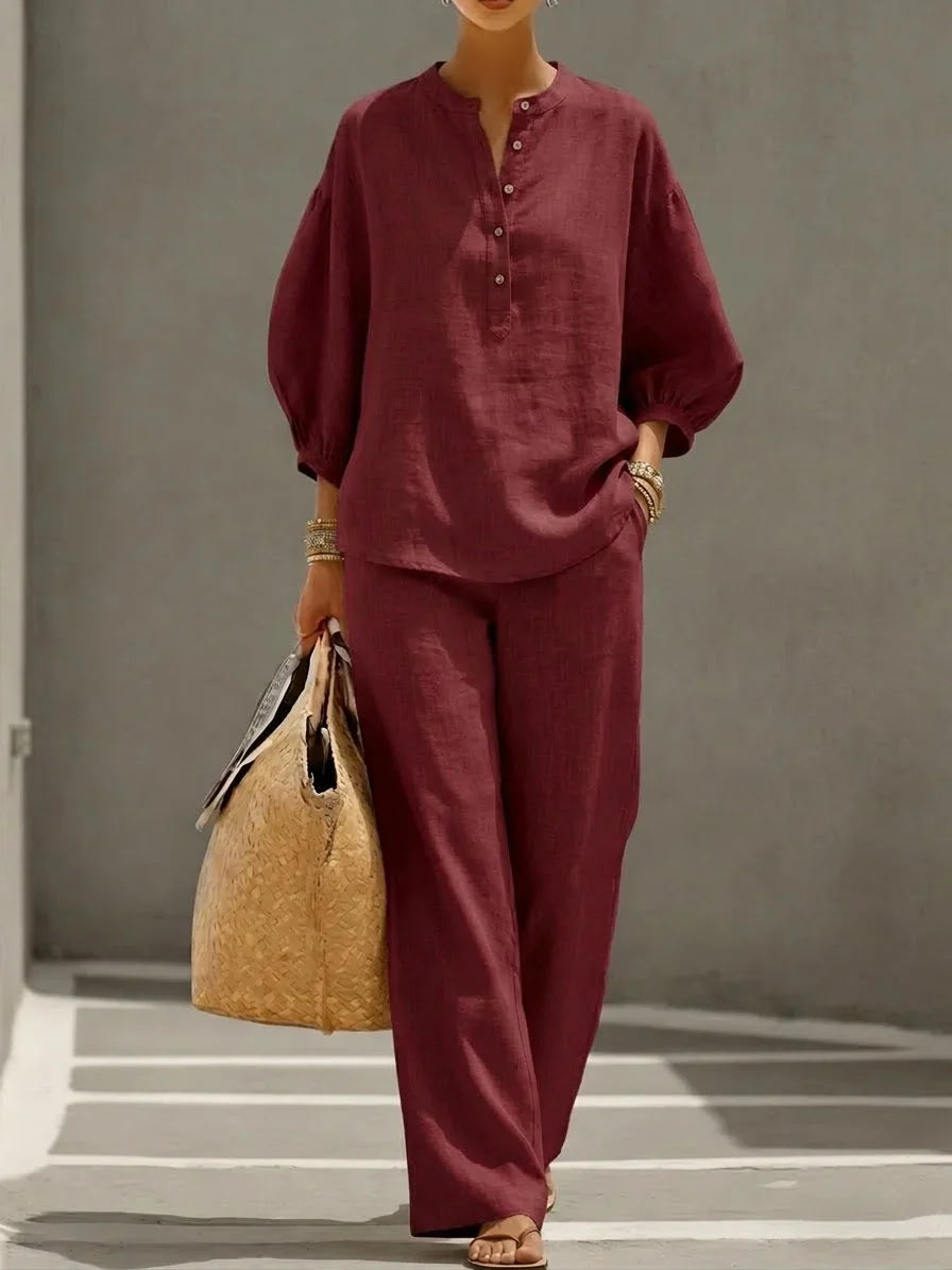 Camille™ | Relaxed Button-Up Two-Piece Set