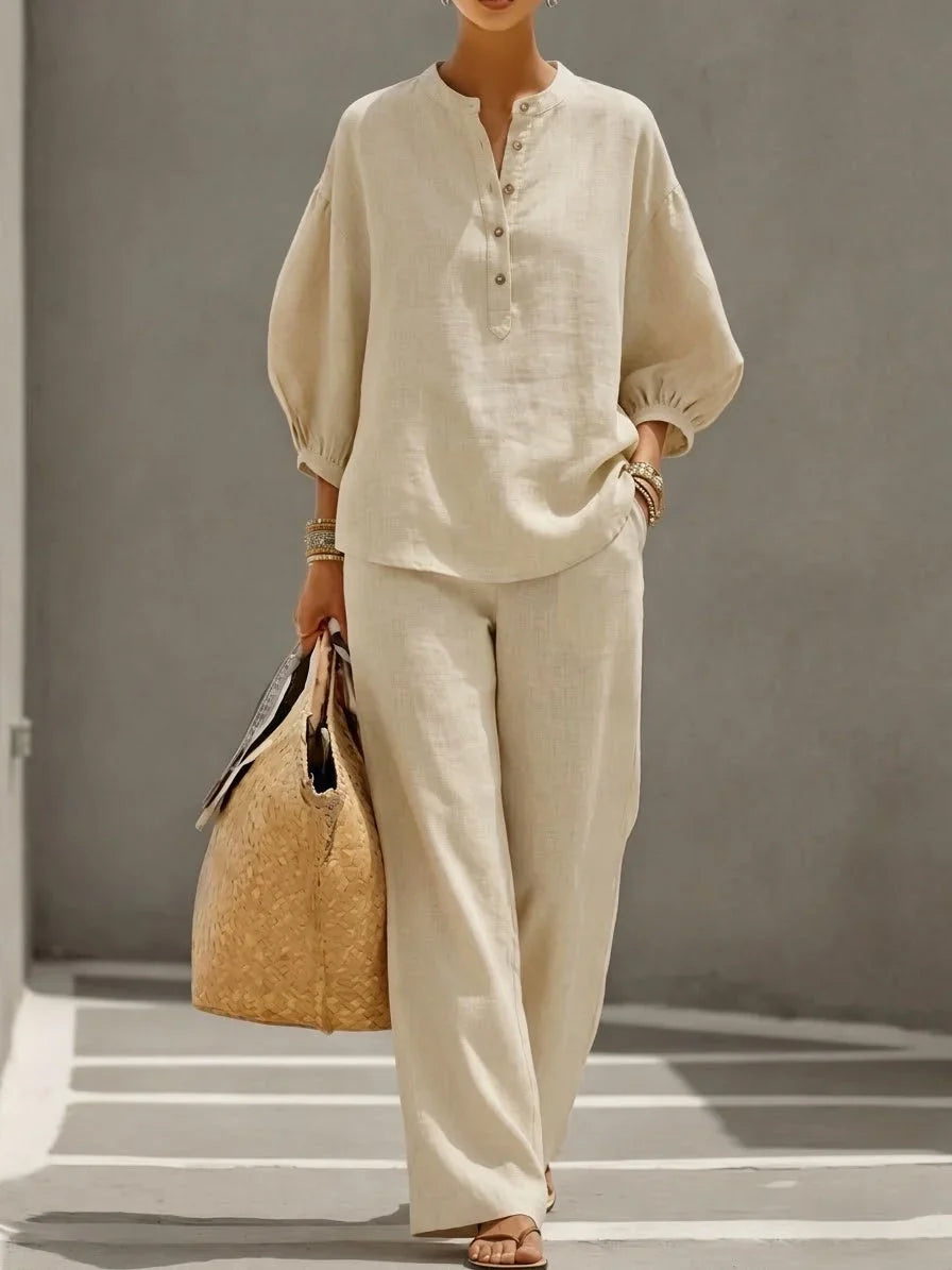Camille™ | Relaxed Button-Up Two-Piece Set