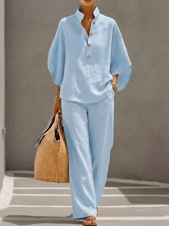 Noelle™ | Relaxed Button Two-Piece Set