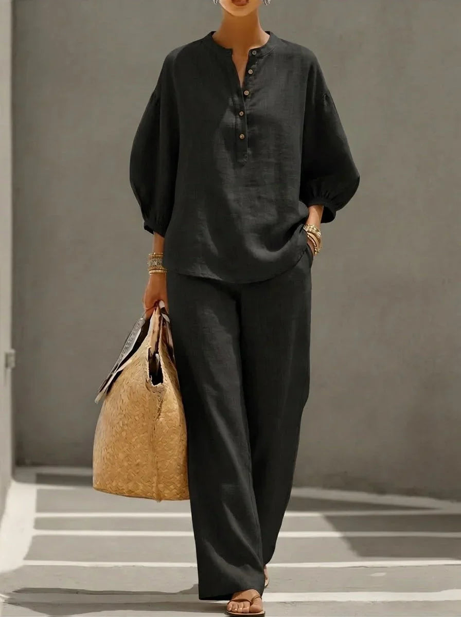 Camille™ | Relaxed Button-Up Two-Piece Set