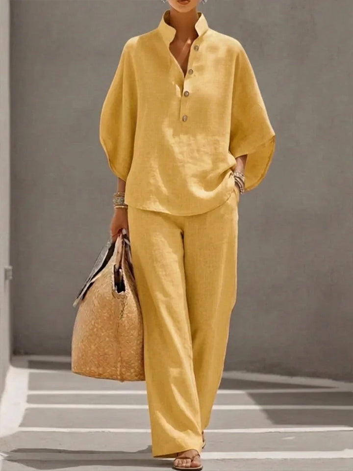 Noelle™ | Relaxed Button Two-Piece Set