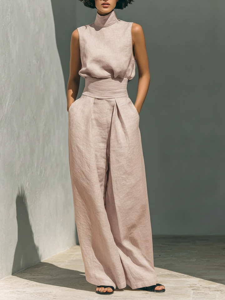 Ariana™ | Elegant Linen Wide-Leg Set