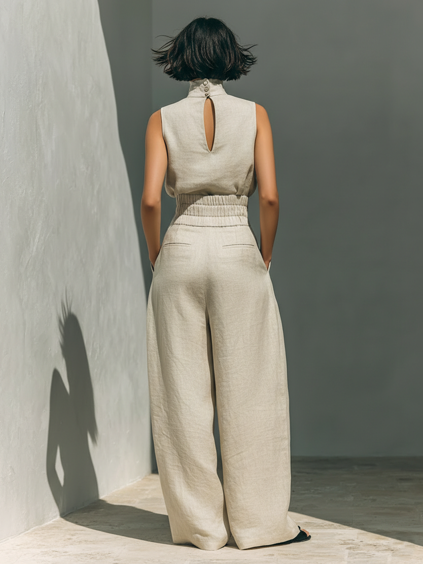 Ariana™ | Elegant Linen Wide-Leg Set