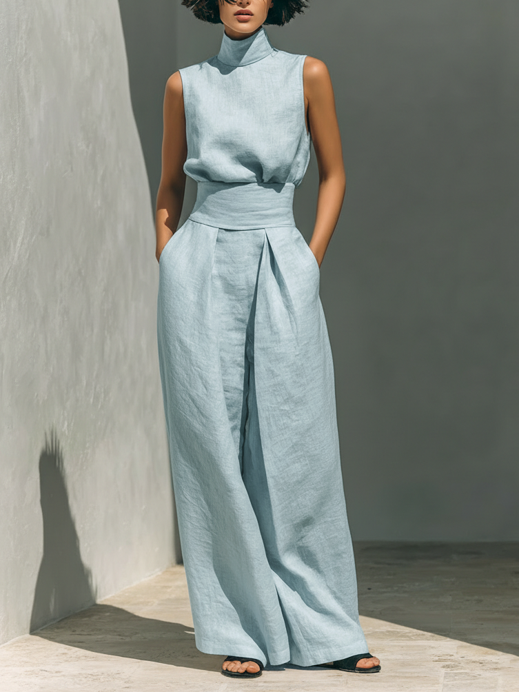 Ariana™ | Elegant Linen Wide-Leg Set