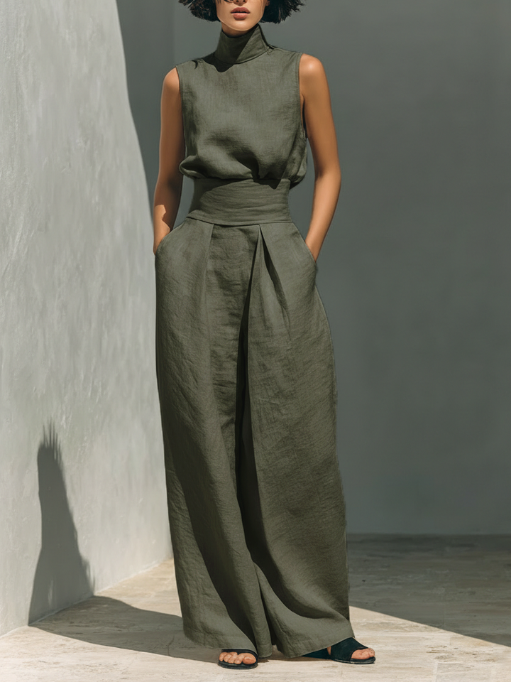 Ariana™ | Elegant Linen Wide-Leg Set
