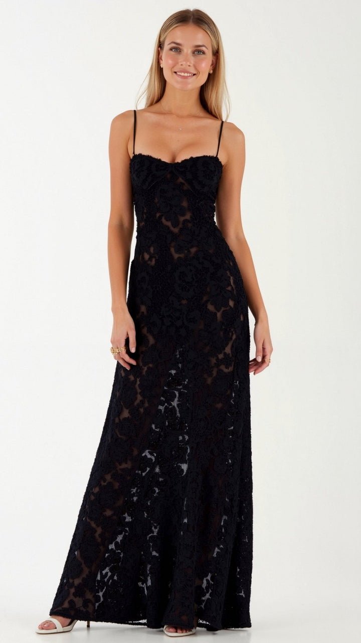 Myla Floral Jacquard Maxi Dress