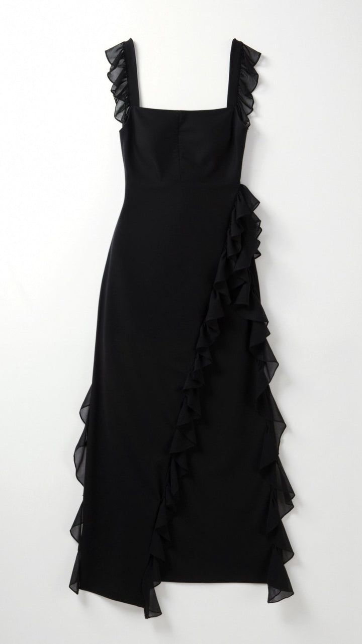 Susan Ruffle Maxi Dress