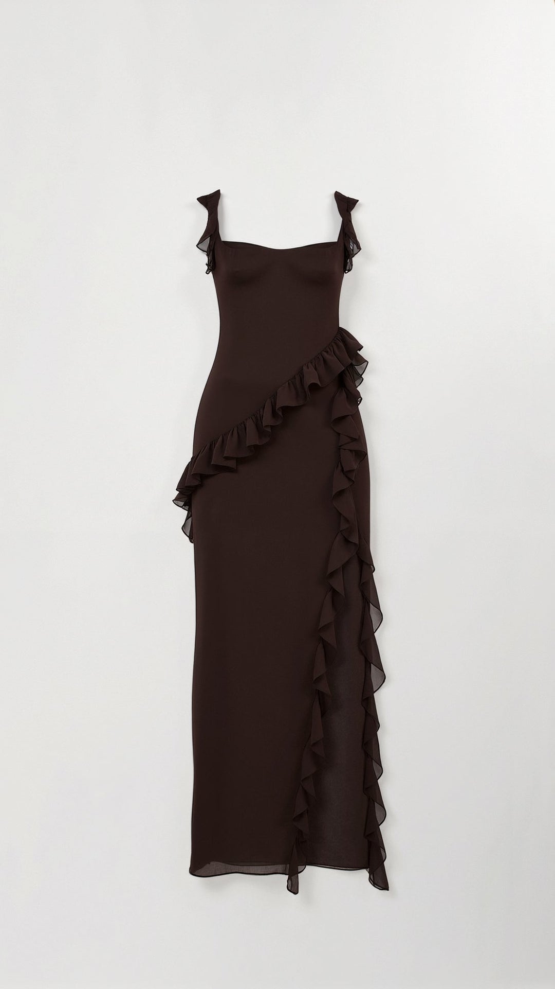Susan Ruffle Maxi Dress
