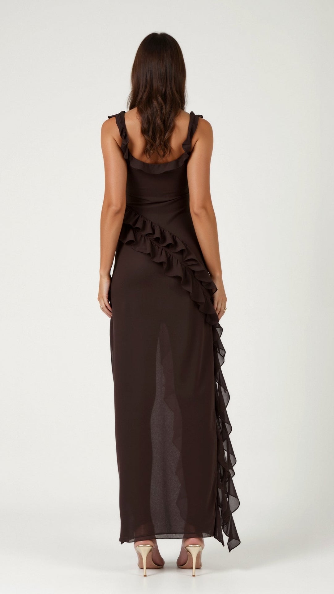 Susan Ruffle Maxi Dress