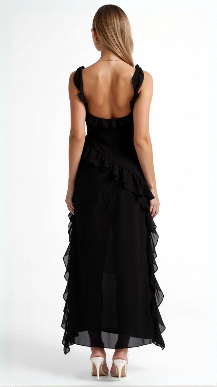 Susan Ruffle Maxi Dress