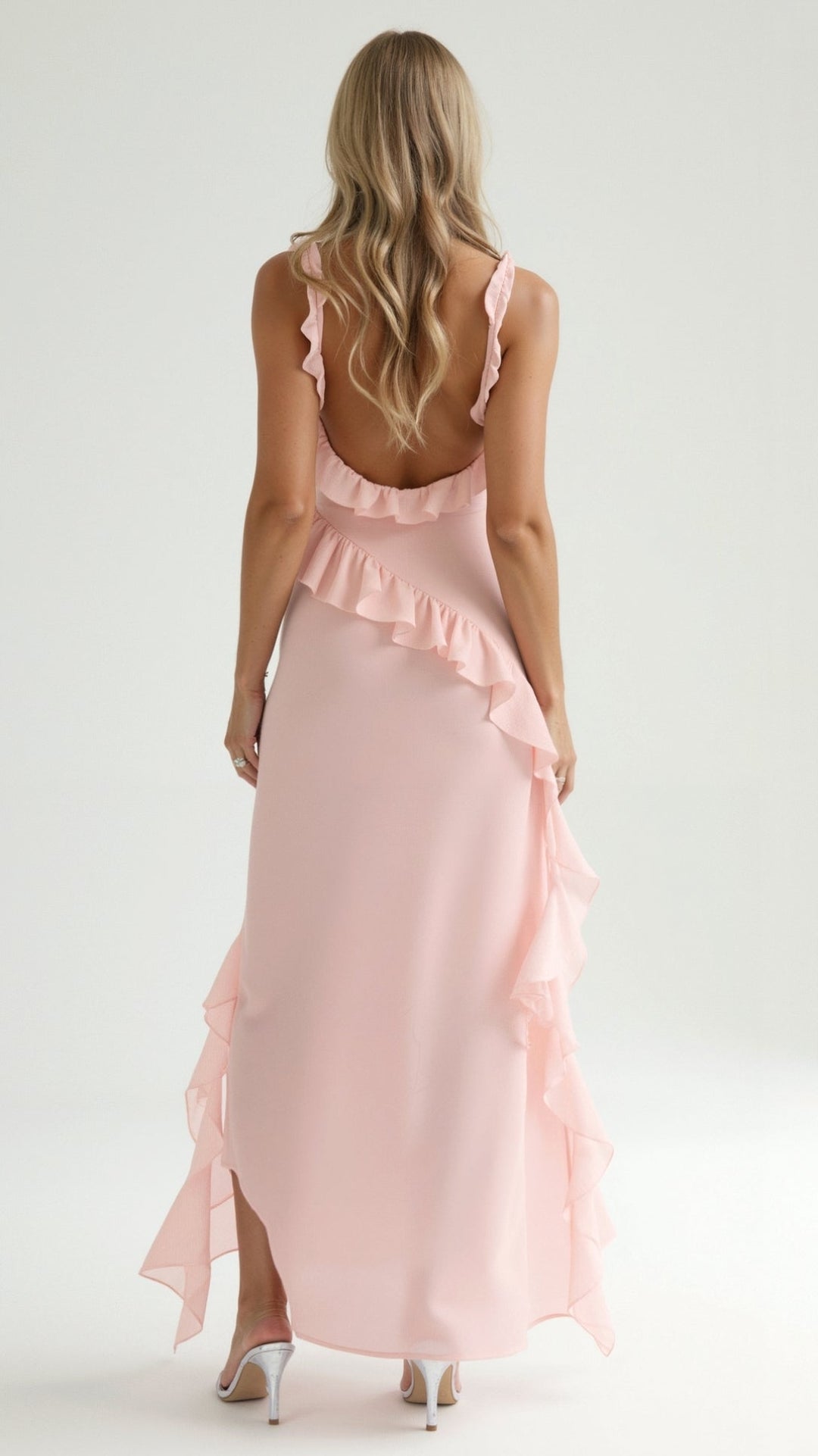 Susan Ruffle Maxi Dress