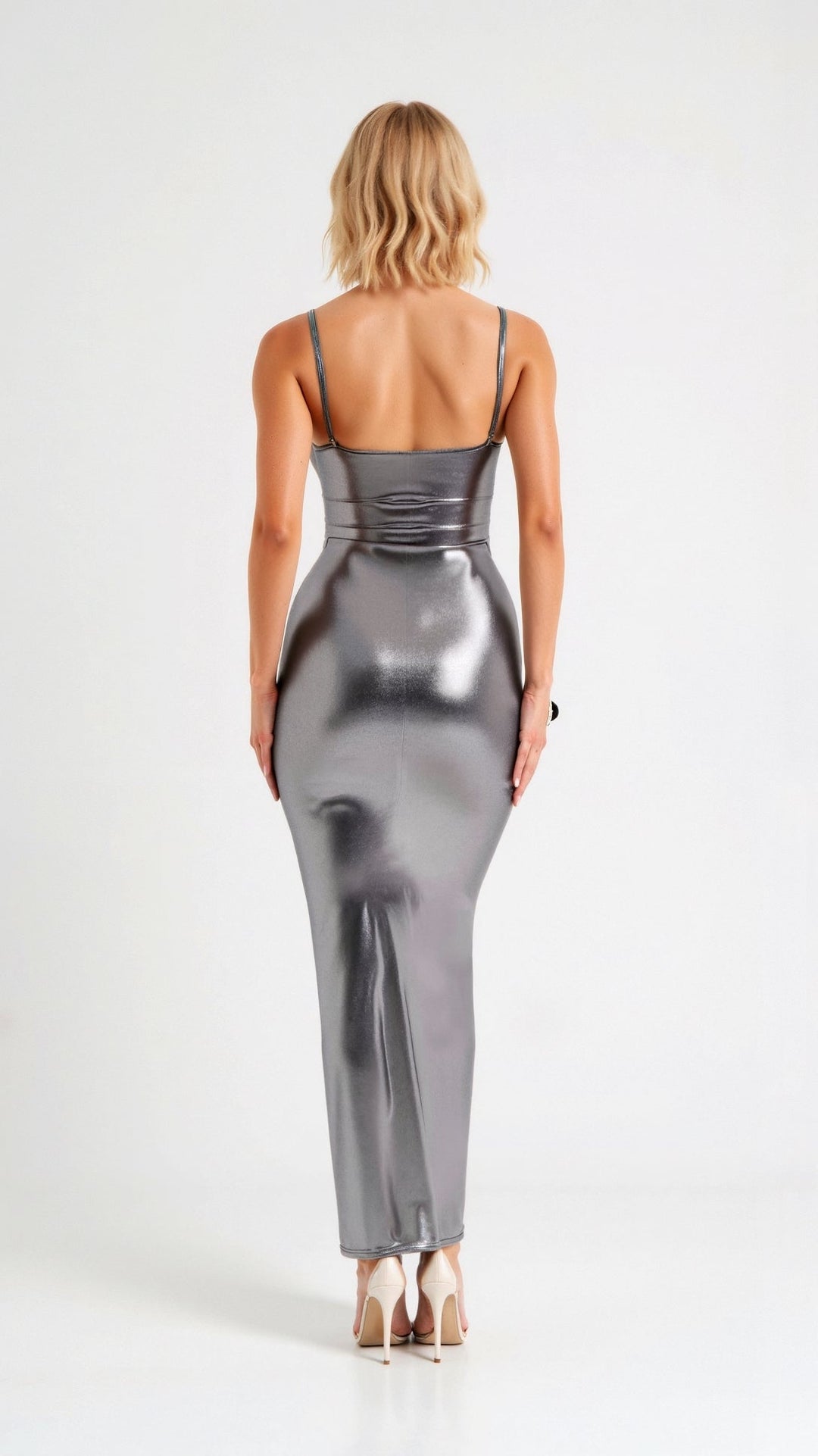 Evie Metallic Long Fitting Dress