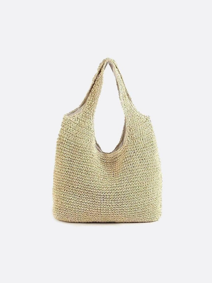 Siena – Straw Bag with Zipper & Shoulder Strap