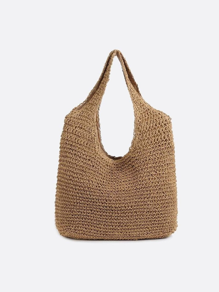 Siena – Straw Bag with Zipper & Shoulder Strap