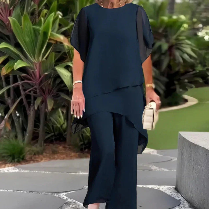 Liora | Elegant Set with Asymmetrical Top and Wide Pants
