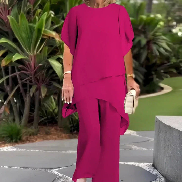 Liora | Elegant Set with Asymmetrical Top and Wide Pants