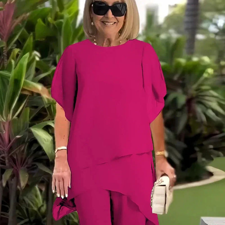 Liora | Elegant Set with Asymmetrical Top and Wide Pants