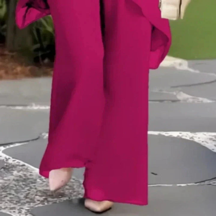 Liora | Elegant Set with Asymmetrical Top and Wide Pants