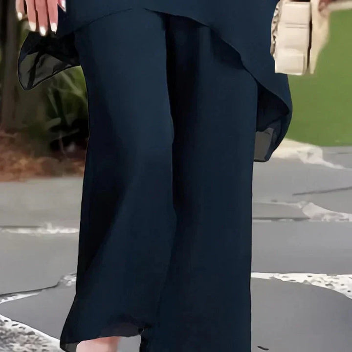 Liora | Elegant Set with Asymmetrical Top and Wide Pants