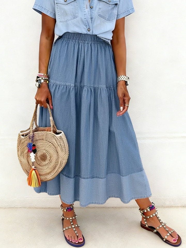Sarela | Denim Skirt with Elastic Waist