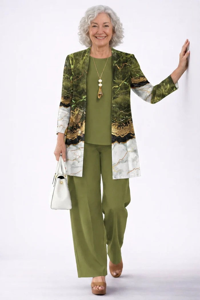 Margaret | Green Three-Piece Set