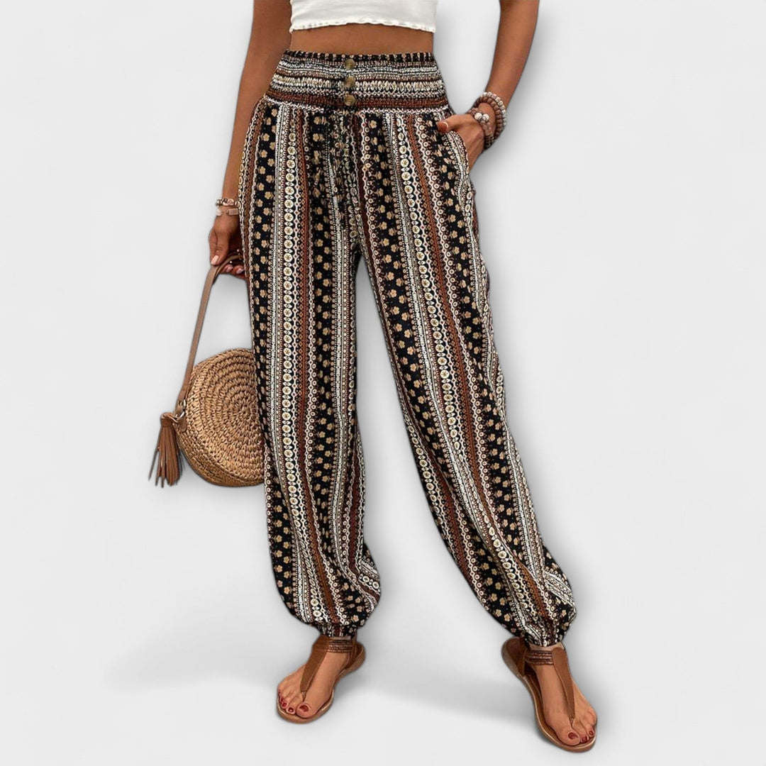Scarlett | Women's Ethnic Print Wide-Leg Pants