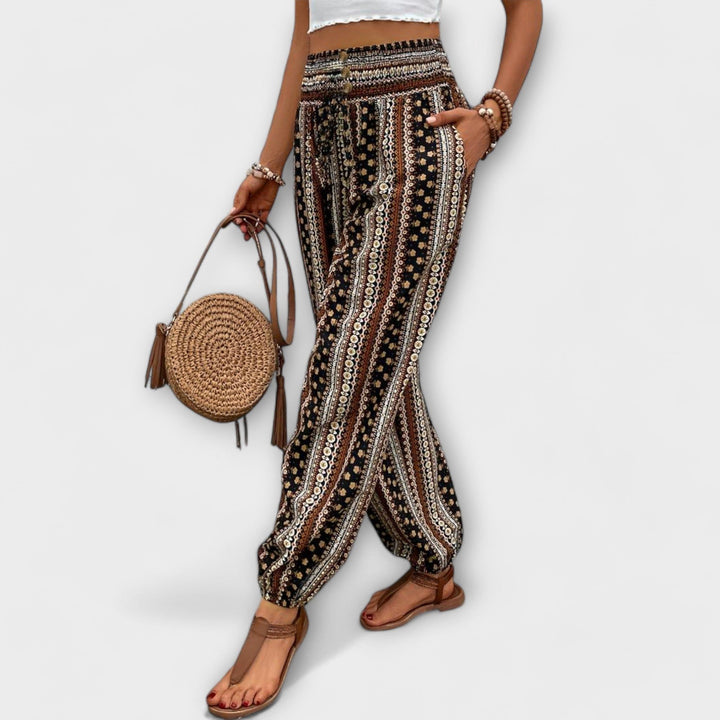 Scarlett | Women's Ethnic Print Wide-Leg Pants