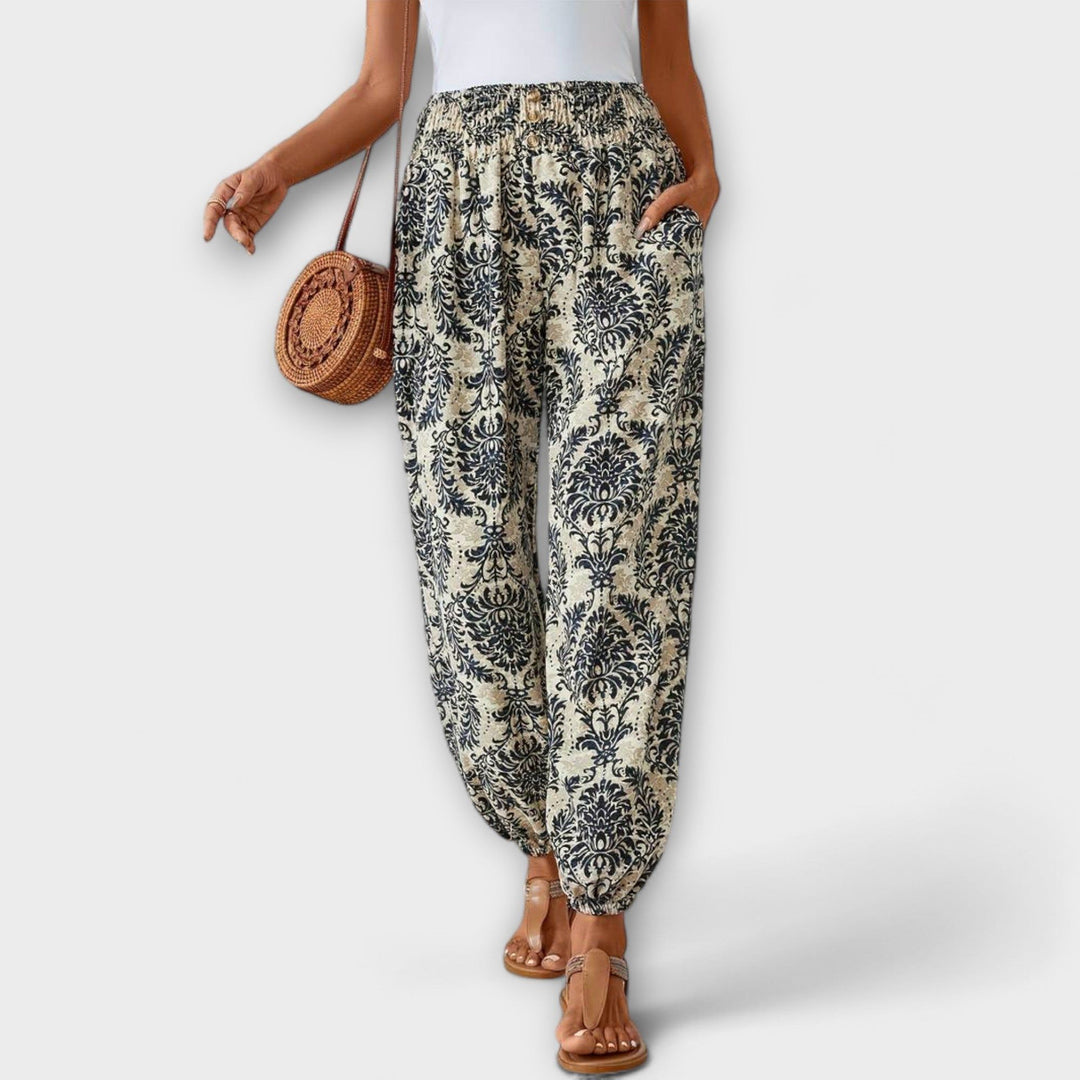 Scarlett | Women's Ethnic Print Wide-Leg Pants