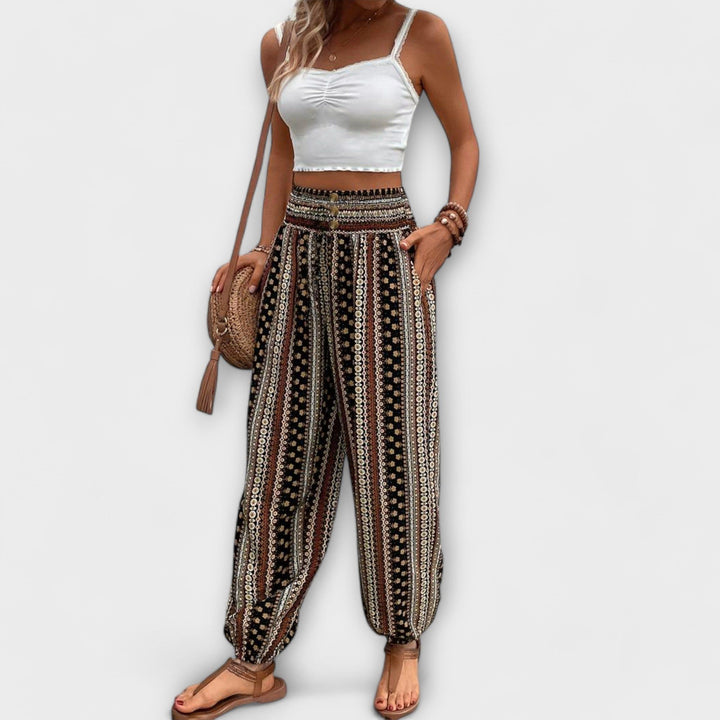 Scarlett | Women's Ethnic Print Wide-Leg Pants